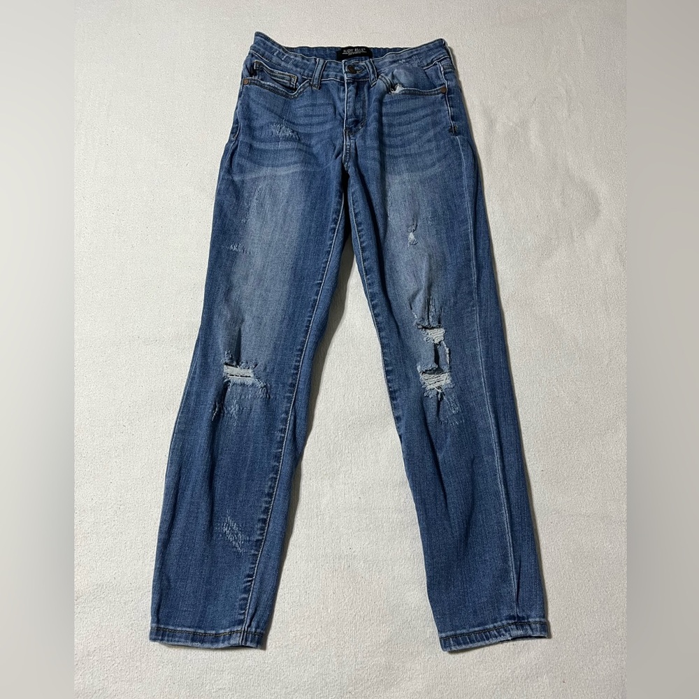 Judy Blue‎ Women's 24x25 Relaxed Fit Jeans Distressed Stretch